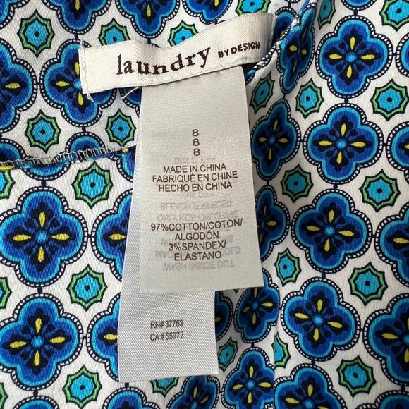 Laundry by Design  Mini Sundress Sz 8 Zipper Blue White Cotton Blue White - Picture 3 of 7